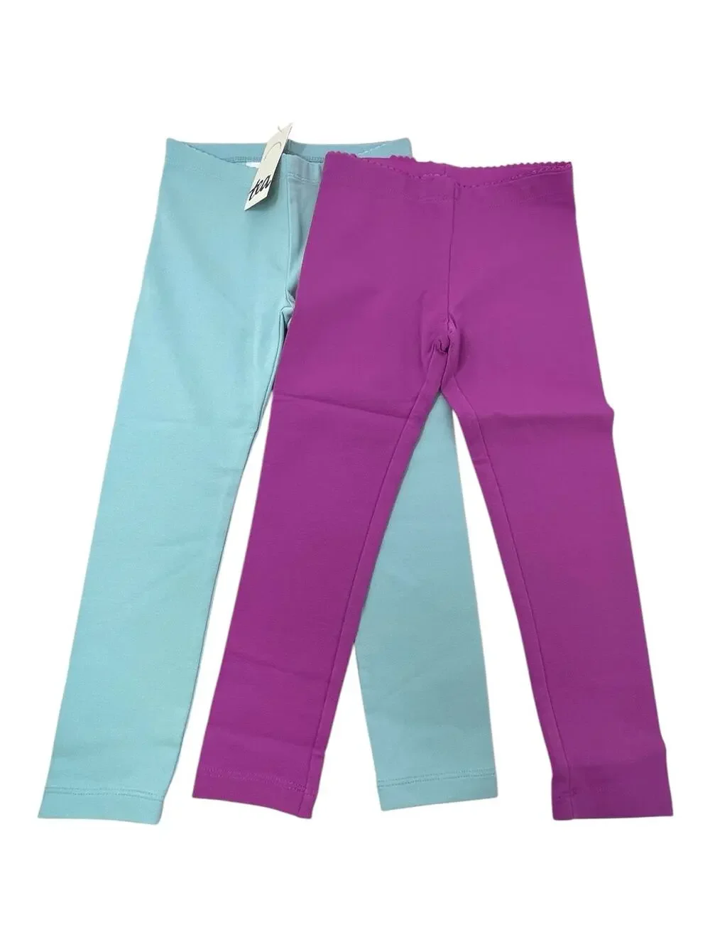 Tea Collection Bundle of 2 Pink Teal Leggings Cotton Stretch Girls NWT Size 4